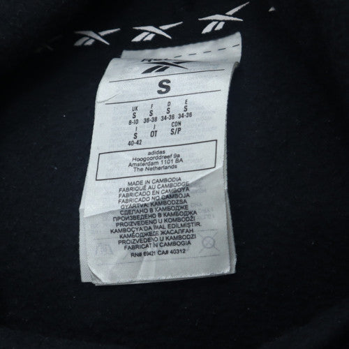 Reebok Women's Black Pullover Hoodie Size S Cotton Blend Logo Sweatshirt