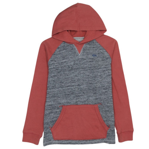 Quiksilver Womens Grey & Red Pullover Hoodie Size 12 Cotton Blend