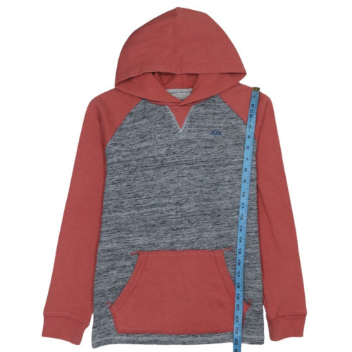 Quiksilver Womens Grey & Red Pullover Hoodie Size 12 Cotton Blend