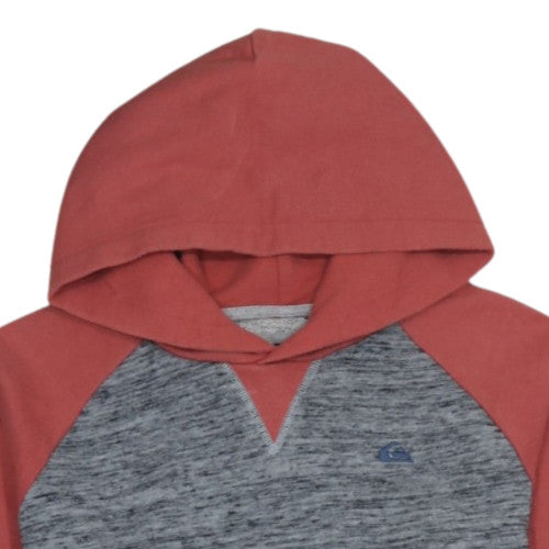 Quiksilver Womens Grey & Red Pullover Hoodie Size 12 Cotton Blend
