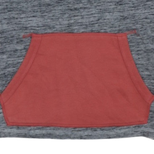 Quiksilver Womens Grey & Red Pullover Hoodie Size 12 Cotton Blend
