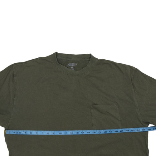 Dickies Men's 2XL Olive Green Crew Neck Cotton T-Shirt with Chest Pocket