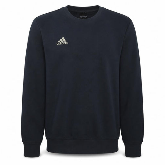 Front view of Adidas Men's Black Crew Neck Pullover Sweatshirt, size L