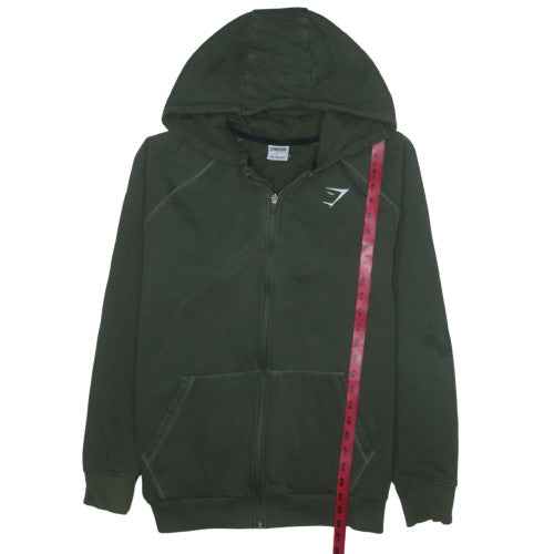 Gymshark Men’s Green Full Zip Hoodie Size L Regular Fit