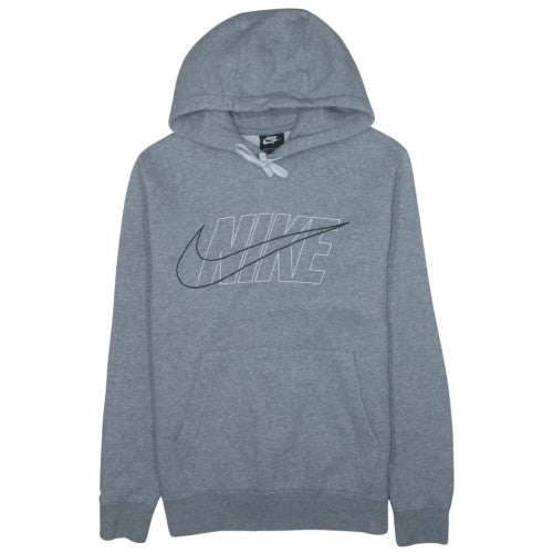 Nike Men's Grey Small Pullover Hoodie with Logo Graphic