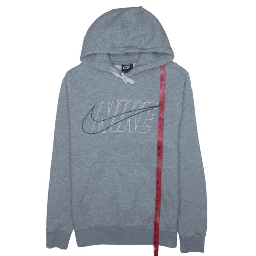 Nike Men's Grey Small Pullover Hoodie with Logo Graphic