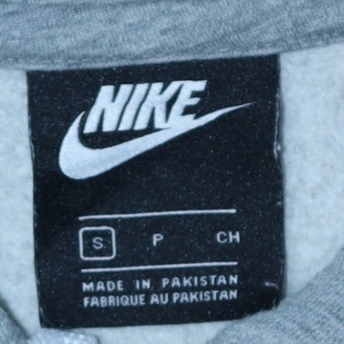 Nike Men's Grey Small Pullover Hoodie with Logo Graphic