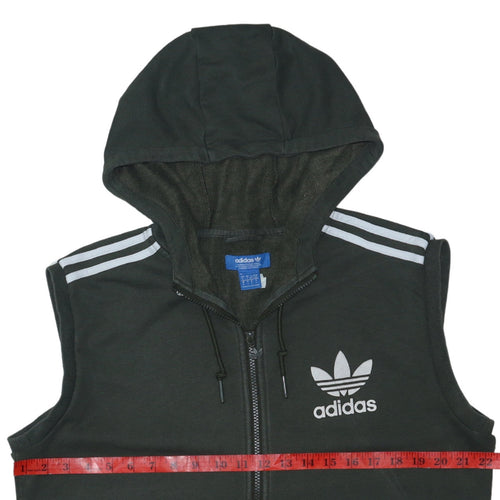 Adidas Men's Black Sleeveless Hoodie Vest L Full Zip Gym Training