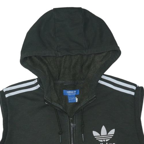 Adidas Men's Black Sleeveless Hoodie Vest L Full Zip Gym Training