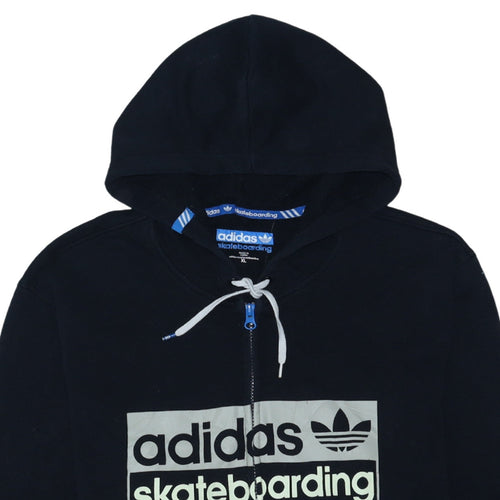 adidas Men's Black XL Full Zip Skateboarding Hoodie