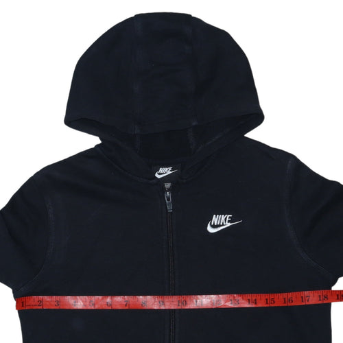 Nike Boys Black Full Zip Hoodie Size 158cm Fleece Zip Up Sweatshirt
