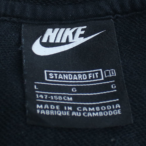 Nike Boys Black Full Zip Hoodie Size 158cm Fleece Zip Up Sweatshirt