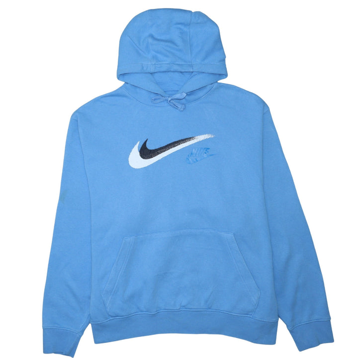 Nike Womens Blue XL Pullover Hoodie with Logo Print