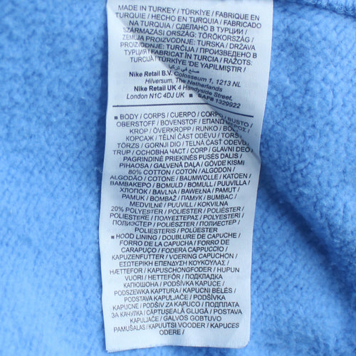 Nike Womens Blue XL Pullover Hoodie with Logo Print