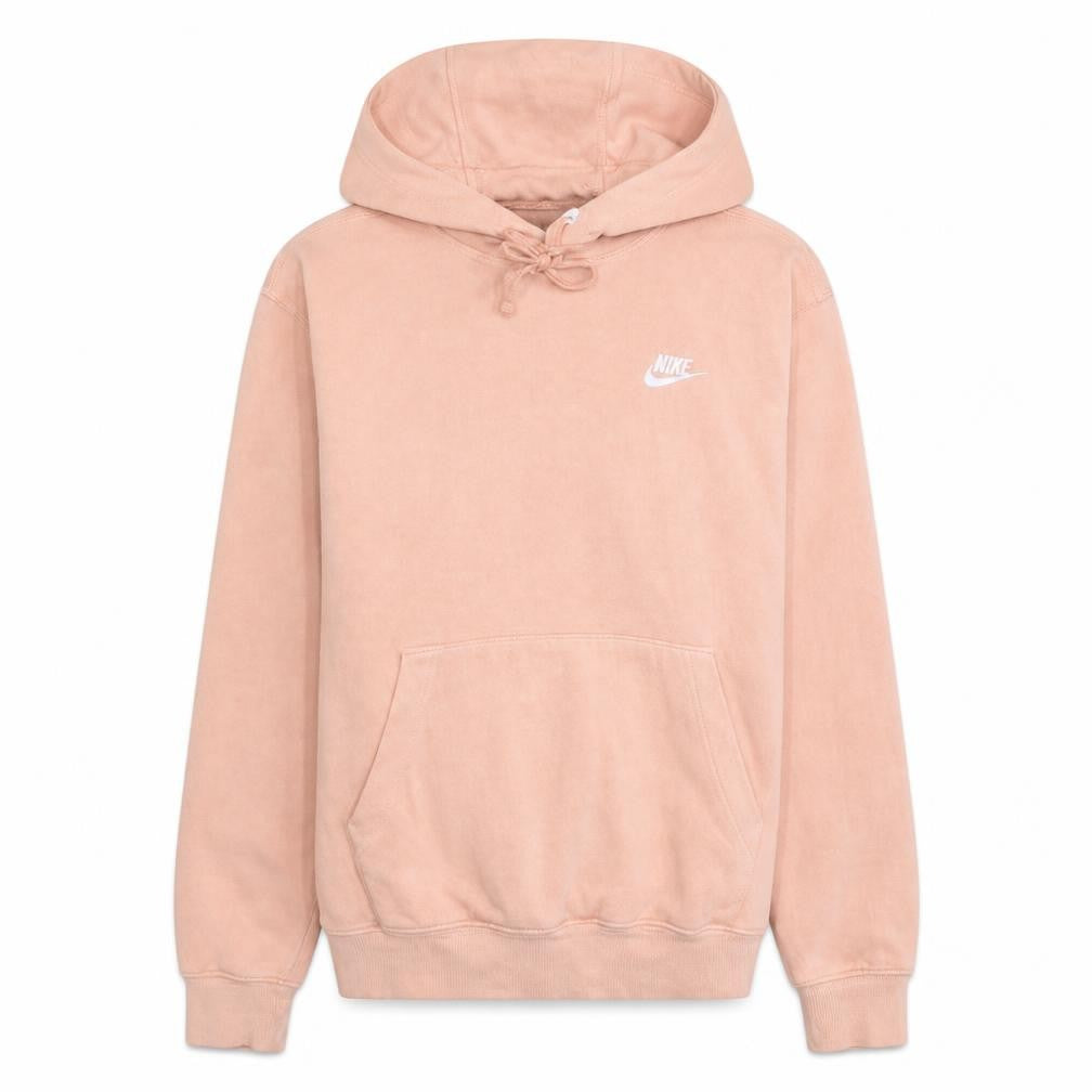 Front view of Nike Women’s Pink Pullover Hoodie Small Fleece Lined Casual