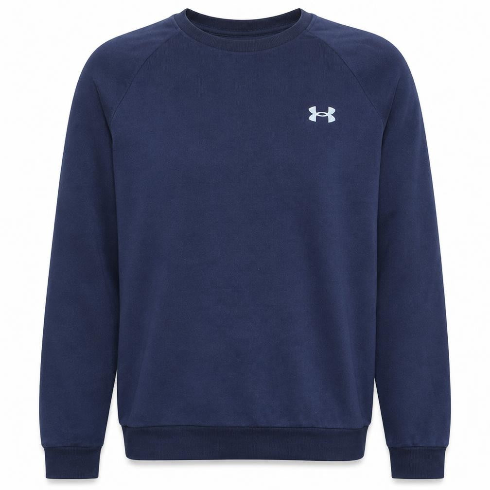 Front view of Under Armour Men's Blue Medium Crew Neck Pullover Sweatshirt