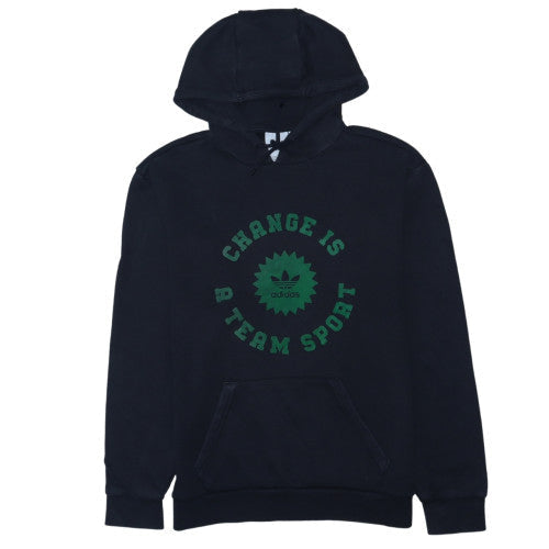 adidas Men's Black Pullover Hoodie S Sports Graphic Fleece Sweatshirt