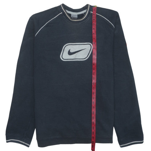 Nike Mens Blue Fleece Pullover Sweatshirt L Crew Neck Logo Vintage