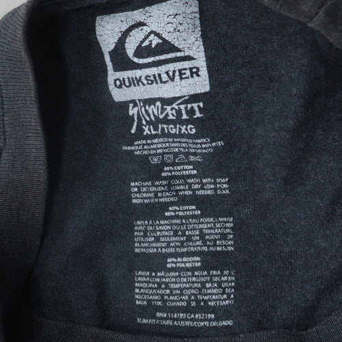 Quiksilver Men's Grey XL Graphic Surf Logo Short Sleeve T-Shirt