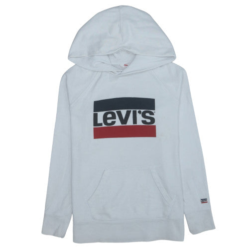 Levi's Womens White Pullover Hoodie XS Cotton Logo Sweatshirt