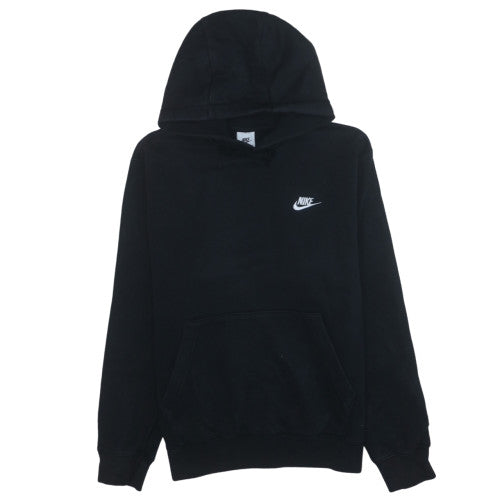 Nike Women's Black Pullover Hoodie Small Cotton Fleece Logo Sweatshirt