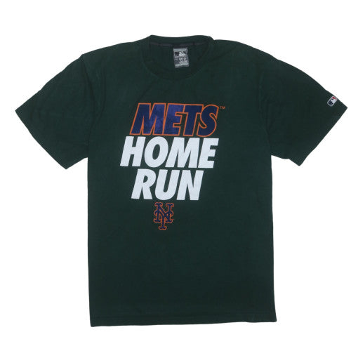 MLB Mens Black XL T-Shirt Crew Neck Mets Home Run Graphic Cotton