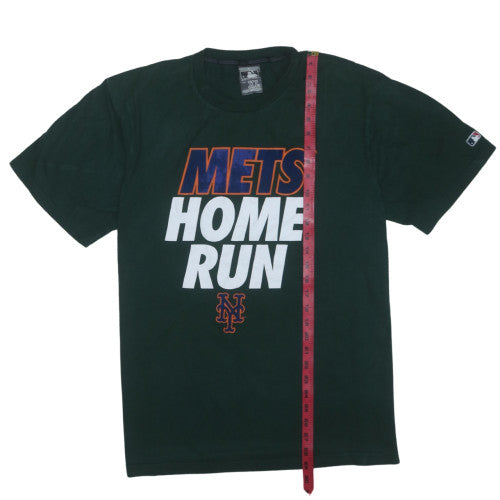 MLB Mens Black XL T-Shirt Crew Neck Mets Home Run Graphic Cotton