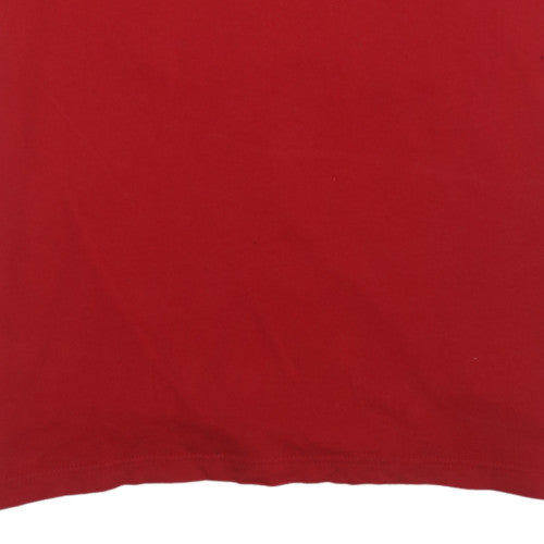 Nike Men's Red Just Do It Crew Neck Cotton T-Shirt XL Regular Fit