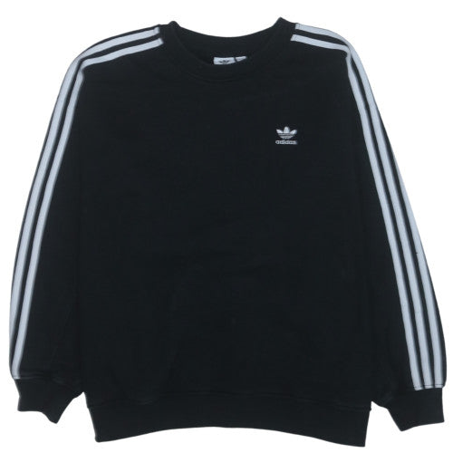Adidas Women Black Crew Neck Long Sleeve Pullover Sweatshirt Size 8
