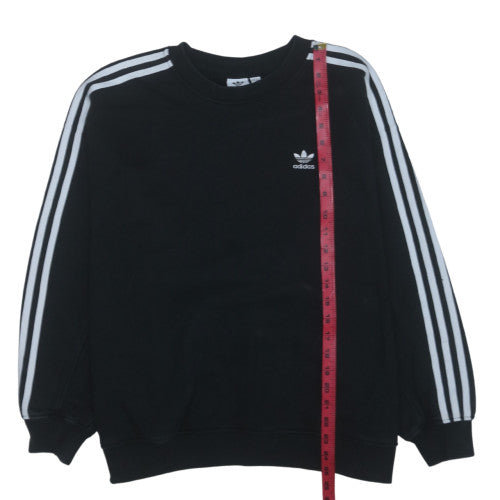 Adidas Women Black Crew Neck Long Sleeve Pullover Sweatshirt Size 8