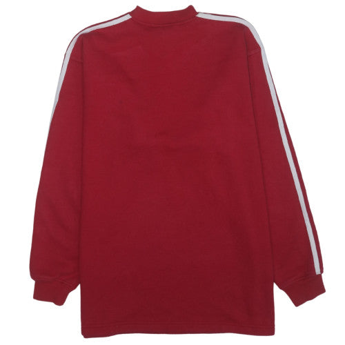 Adidas Men's Red Pullover Sweatshirt M Embroidered Logo V-Neck
