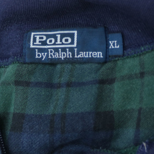 Ralph Lauren Men's Green Check 1/2 Zip Fleece Sweatshirt XL