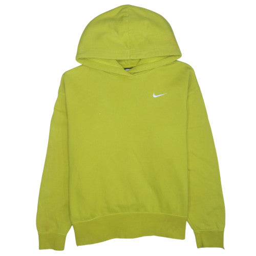 Nike Womens Yellow Pullover Hoodie Cotton Blend M Relaxed Fit