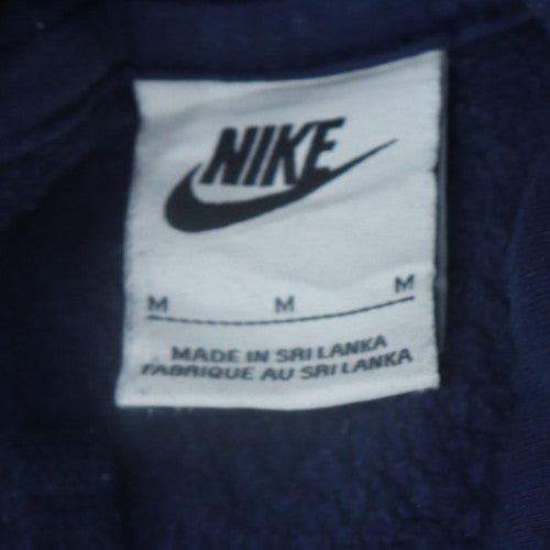 Nike Womens Navy Blue Pullover Hoodie M Cotton Blend Logo Casual