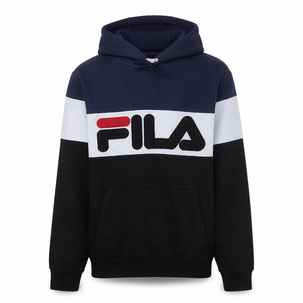 Front view of Fila Men's Multicoloured XS Pullover Hoodie Sweatshirt