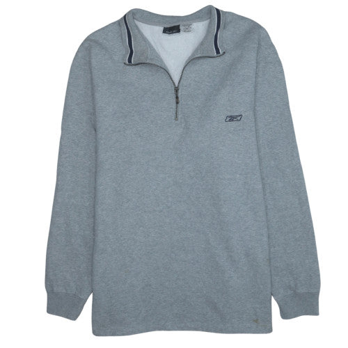 Reebok Mens Grey XX-Large 1/4 Zip Pullover Sweatshirt