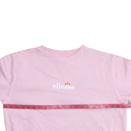 Ellesse Womens Pink Cotton Crew Neck Pullover Sweatshirt UK 12
