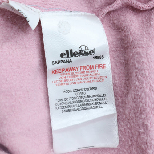 Ellesse Womens Pink Cotton Crew Neck Pullover Sweatshirt UK 12