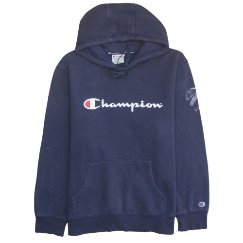 Champion Men's Navy Blue Pullover Hoodie L Logo Athleticwear