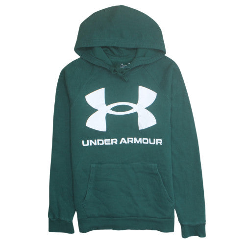Under Armour Men's Green Pullover Hoodie M Logo Sports Fleece