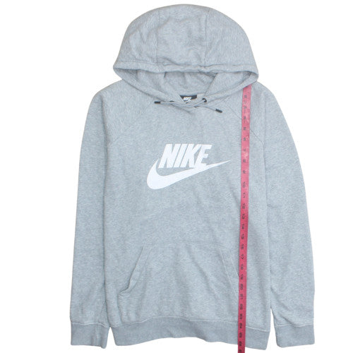Nike Men's Grey XL Pullover Hoodie with Logo and Pockets