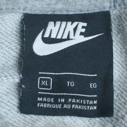 Nike Men's Grey XL Pullover Hoodie with Logo and Pockets