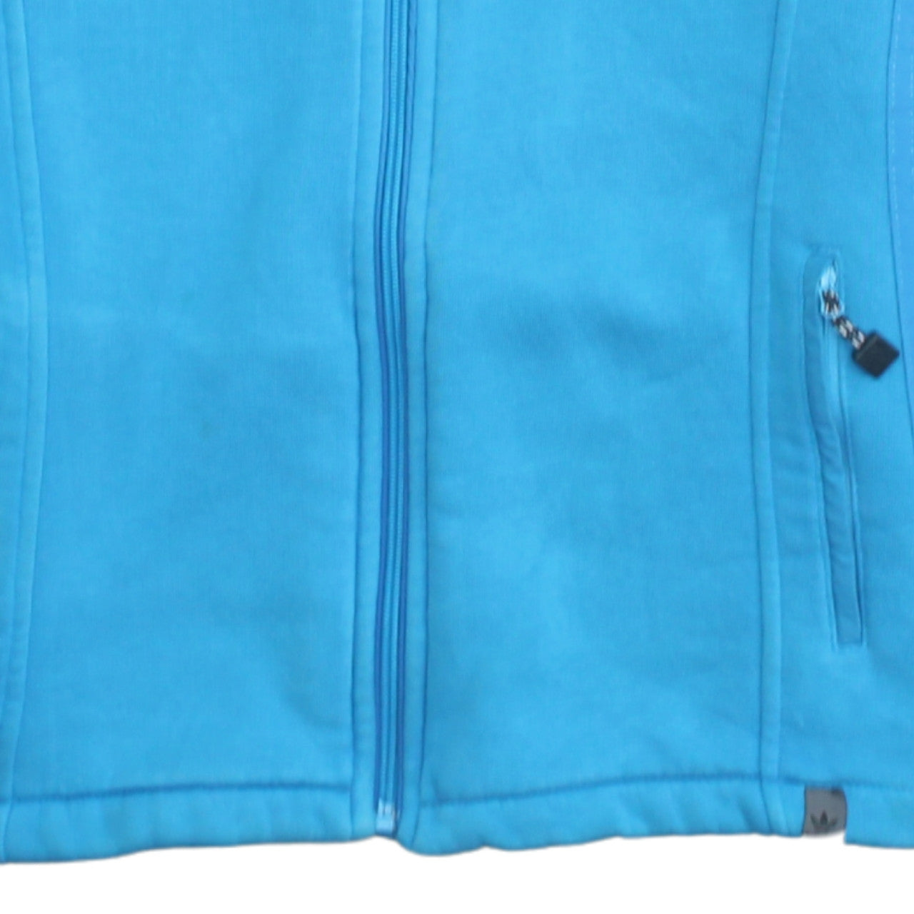 Adidas Womens Blue Cotton Full Zip Track Jacket Size M