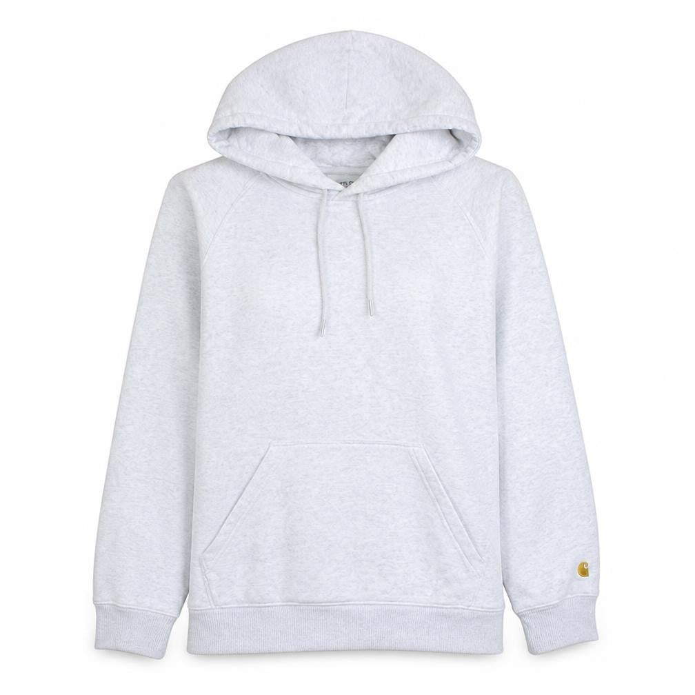 Front view of Carhartt Women Grey Small Pullover Hoodie Cotton Blend Casual