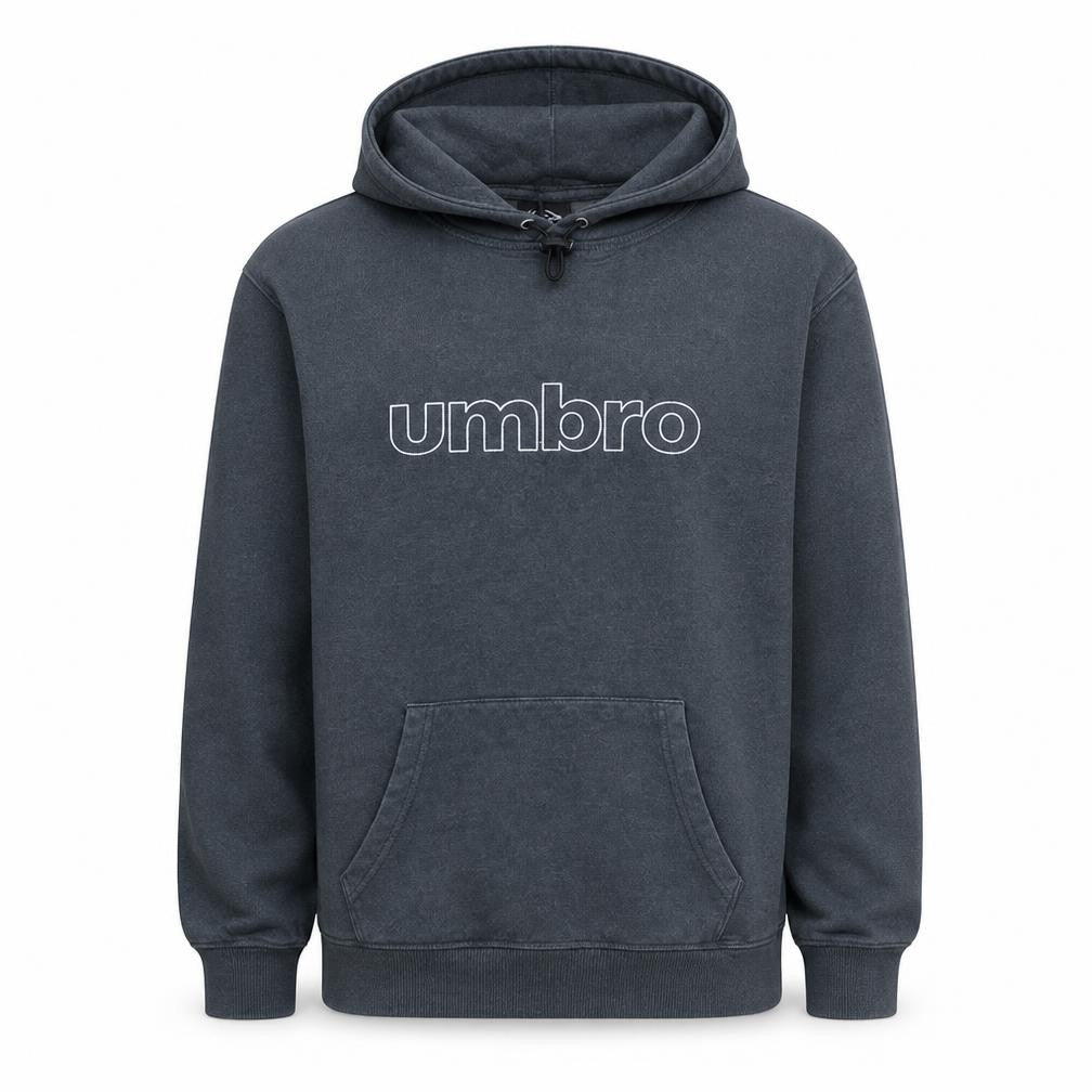 Front view of Umbro Men’s Grey Pullover Hoodie L Fleece Sportswear