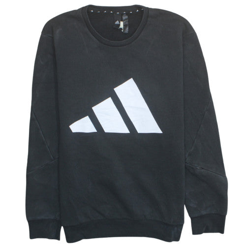 Adidas Men's Black Crew Neck Pullover Sweatshirt L Sports Fleece