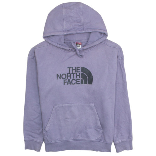 The North Face Womens Purple Pullover Hoodie Size L Cotton Logo Casual