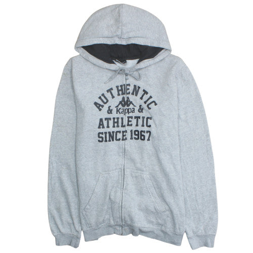 Kappa Men's Grey XL Full Zip Hoodie Sweatshirt Athletic Style