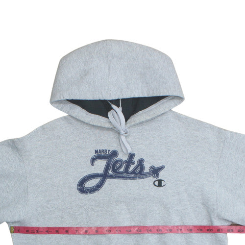 Champion Men's Grey Pullover Hoodie Medium Graphic Sportswear