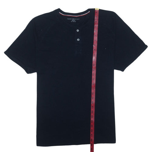 Tommy Hilfiger Men's Navy Henley Short Sleeve T-Shirt XL Cotton